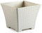 Acan Tradineur - Maceta Rattan Cuadrada de Plástico - Fabricado en España - Ideal para Plantas, hogar, jardín y terrazas - 25 cm - Color Blanco Marfil