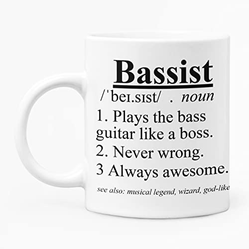 McMug - Bassist Definition - Bass Guitar Player, Musician Mug, Ceramic, 11fl.oz.
