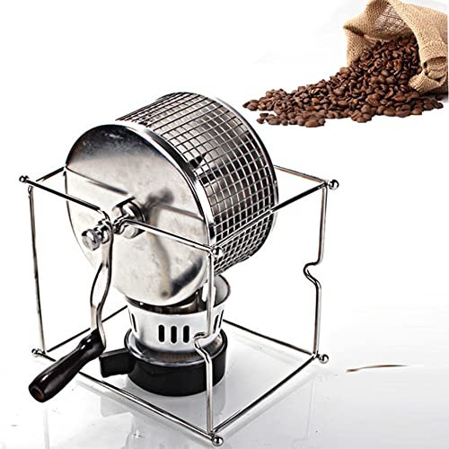 MNSSRN Mini - Torréfacteur Manuel À Grains De Café Bricoleur À Tambour en Acier Inoxydable avec Accessoires De Cuisine À Poignée