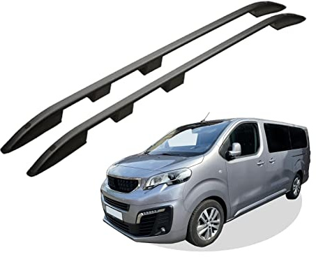 RC Royal Class Dachreling aus Aluminium eloxiert passend für Peugeot Traveller L2 mittel (MWB) Baujahr ab 2016 passgenau in Schwarz mit Allgemeiner Betriebserlaubnis (ABE)