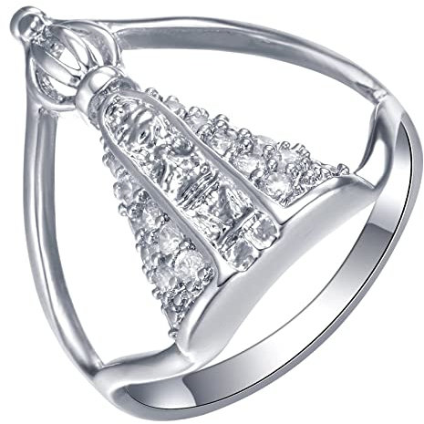 Ehering, Kronen Ring Damen Silber 62 Zirkonia Modeschmuck Cocktail Party Elegant Hochzeitstag Geschenk