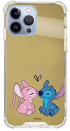 Official Lilo & Stitch Kiss Gold Mirror Case for iPhone 13 Pro MAX to Protect Your Phone. Choose the Type of Case You Like with Official Disney License