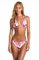 Sunshine 79 Damen-Bikini, Triangel-Bikini, Badeanzug, Fuchsia/Boho-Blüten, 36