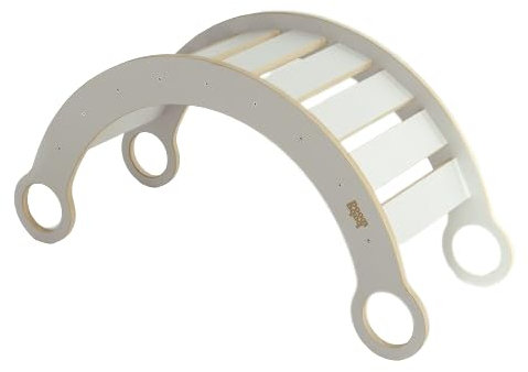 Arco de escalada para niños, columpio para escalada de madera hecho a mano, Balancín de triángulo, columpio interior de casa, mesa de equilibrio, pared de arco Montessori, (L, gris)