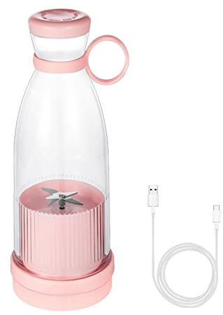 Tragbarer Mixer Mit 6 Klingen,Blender Smoothie Makers, Multifunktionaler Persönlicher Mixer Für Milchshake Und Frischen Saft,Elektrischer Reise Entsafter Für Reisen Büro Fitnessstudio (Rosa)