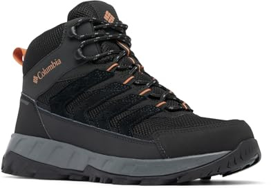 Columbia Strata Trail Mid Wasserdichter Wanderschuh für Herren, Schwarz/Eule, 44.5 EU Weit