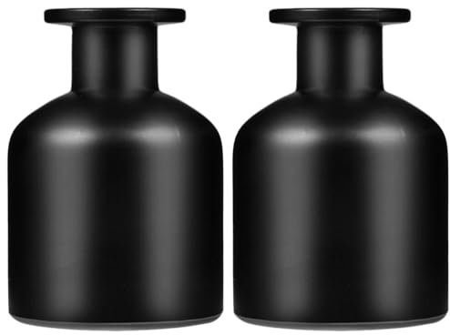 JECOMPRIS Glas Diffusorflasche 250ml, 2 Stück, Schwarz, Wiederbefüllbar