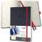SIGEL C2508 Wochenplaner Wochenkalender 2025, ca. A5, schwarz, rot, Hardcover, 192 Seiten, Gummiband, Stiftschlaufe, Archivtasche, aus nachhaltigem Papier, Conceptum