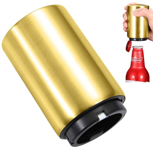 ZSMJAER Ouvre-Bouteille Automatique, Ouvre Bouteille Magnétique Automatique, Decapsuleur Biere Rigolo, Acier Inoxydable de Bière Ouvre Bouteille, Pour Maison, Bar, Restaurant (Or régalien)