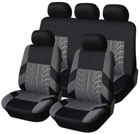 Ashild Auto Sitzbezüge Sets für Volvo XC40 XC 40, Stoff Autositzbezüge Schonbezüge Sitzbezug Sitzschoner Vorne Und Hinten Atmungsaktiv Zubehör,C/Grey