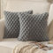 Mandioo 2er Set Grau superweichen dekorative Plüsch Kissenbezug Kissenbezüge 60 x 60 cm Wollsamt Dekokissenbezüge Kissenhülle Sofakissen Dekokissen flauschig für Couch Sofa Bett Wohnzimmer