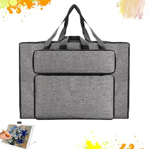 MeYuxg A3 Borsa da Pittura Impermeabile, Cartella Portadisegni Portfolio Artistico per Artisti, Studenti d'arte (Grigio)