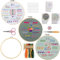 Stickerei Set Für Anfänger,3 Sets Stickerei Kit für Erwachsene, Lernen 33 Verschiedene Stiche DIY-Kits, Enthält Gestempelt Blume Muster, Bambus Reifen, Farbfäden, Werkzeuge, Anleitung
