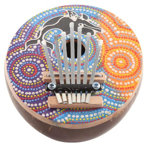 Carriere 7 Tasten Stimmbares Kokosnussschalen-Mbira Tragbare Kalimba, Verstellbares Finger-Daumen-Klavier, Musikinstrument, Langlebig, Einfache Installation, Einfach zu Bedienen