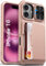 Vihibii für iPhone 16 Schutzhülle mit Wallet (4 Karten) [RFID Blocking] & Kameraschutz Schieber, Militärschutz Stoßfeste Case Kratzfest Robuste hülle für iPhone 16 6.1 Zoll, Rosé Gold