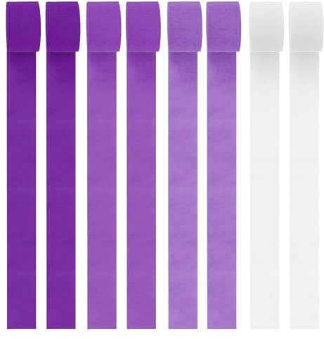 8 Rolle Krepppapier, Krepppapier Bunt 4.5cm x 25m Kreppband Bunt Floristenkrepp Crepe Papier Luftschlangen für Hochzeit Geburtstags Party DIY Dekorationen