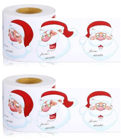 Wilgure 600 Stück Weihnachtsetiketten Selbstklebende Weihnachtsverpackungsetiketten 7 1 cm Weihnachts Namensaufkleber Für Karten