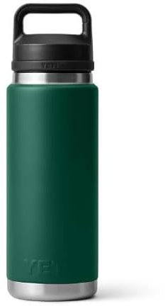 YETI Rambler Bottle Chug, Vaccum Insulated Stainless Steel Bottle with Chug Cap, Black Forest Green, 36 oz (1065 ml)