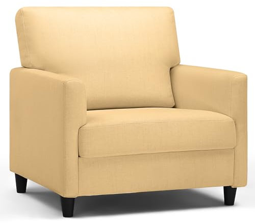 COMHOMA Relaxsessel Fernsehsessel TV-Sessel Loungesessel Sessel Wohnzimmer Einzelsofa für Schlafzimmer, Leseecke Seitenstuhl mit Weicher Memory-Schaum Loungesitz, Leinenbezug, Gelb
