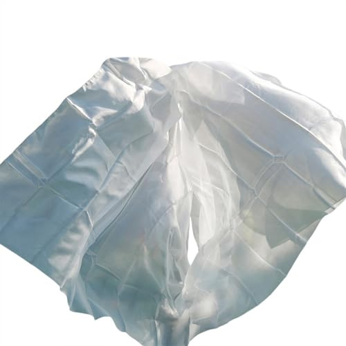 Bauchtanz Seidenschal 100 % Seide, for Performance, Tanz, einfarbig, helle Textur, Schleierschals, Bauchtanzschleier, Damenschal, Kostüme, Zubehör. Für Praxis Gesichtstuch Wrap(Pure white,250X114CM)