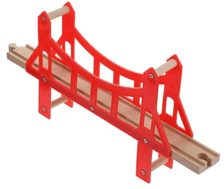 BESPORTBLE Holzeisenbahnbrücke Eisenbahnszenenbahn Zubehör Eisenbahnbrückenmodell Aus Hochwertigem Holzmaterial Für Junge Mädchen Eisenbahnschienenzubehör Eisenbahnbrückenspielzeug Für Eisenb