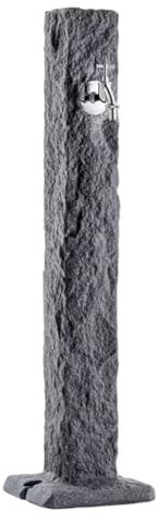 Colonna d'Acqua in Finta Pietra di Plastica, Fontana Decorativa con Rubinetto, Idrante da Esterno per Irrigazione, Lavaggio e Pulizia