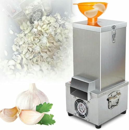 VYUJHNBG Peladora Industrial con tolva, separadora eléctrica de ajos de 25 kg/h, peladora de ajos Comercial de Acero Inoxidable: Herramienta para restaurantes y cocinas.