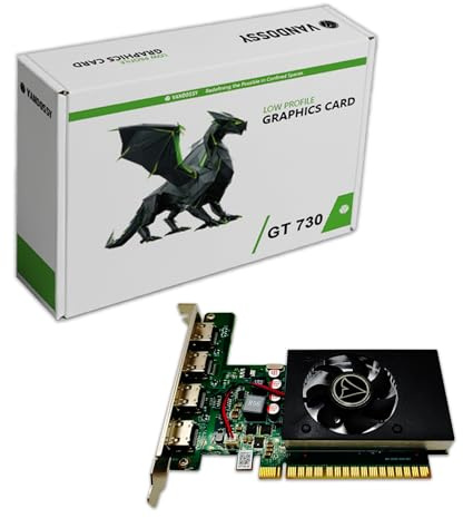 Vandossy GeForce GT 730 GPU Low Profile 4× HDMI 4GB GDDR5 Scheda video PCIe 2.0×8 384CUDA Gaming Video Card per Multi-Monitor Business, HTPC, Home Theater, Silent PC (GT 730 Low Profile)
