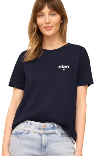 Street One Studio Basic T-Shirt mit Detailprint Midnight Muse 40