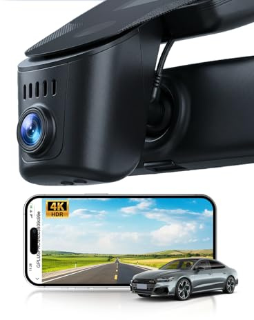 Roinvou 4K Auto Dashcam für Audi A4 A6 A3 A5 S7 Q5 S4 A8 e-tron 2019-2026 | Autokamera mit Nachtsicht für Audi S6 Q7 S8 Q3,WiFi,G-Sensor,Superkondensator,Plug & Play über Regensensor,inkl. 64G SD-Karte