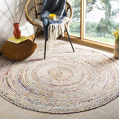 Safavieh Boho Teppich für Wohnzimmer, Esszimmer, Schlafzimmer - Cape Cod Collection, Kurzer Flor, Multi, 160 x 160 cm