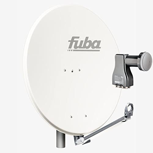 Fuba Satellitenschüssel Komplettset 8 Teilnehmer DAL 808 W - Sat Komplettanlage Fuba DAL 800 W Alu Sat-Schüssel/Sat-Spiegel 80cm weiß + Fuba DEK 817 Octo LNB 8 Teilnehmer - HDTV, UHD(4K/8K), 3D