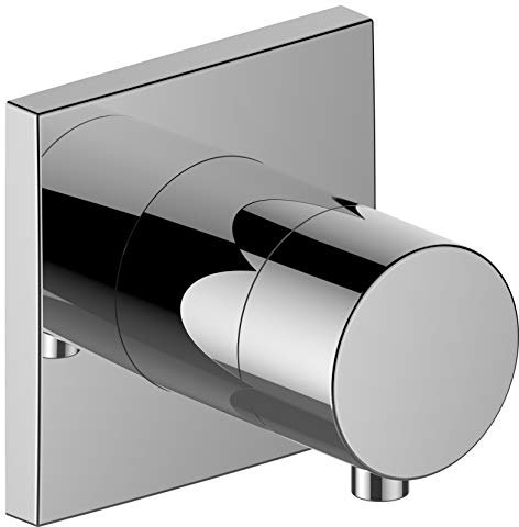 Keuco IXMO Armatur 59548, 3-Wege Umstellventil Unterputz, Rosette eckig, Griff Comfort, Farbe: Aluminium-Finish