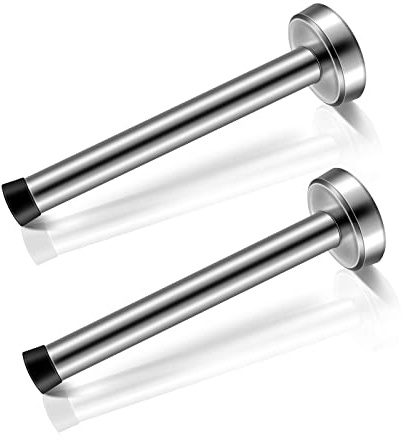 Türstopper, langer Türstopper, 15,2 cm, groß, modern, gebürstetes Metall, Türstopper mit stummer Gummispitze, strapazierfähig, kommerzieller Edelstahl, solider Türstopper Wandschutz