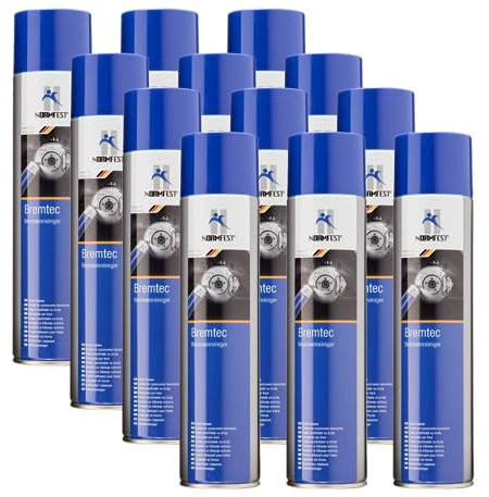 Normfest Bremtec Bremsenreiniger – mit Aceton, rückstandsfrei, für Bremsen, Metallteile und Klebeflächen, Starke Reinigungsleistung für Werkstatt und Industrie, schnell trocknend, 12x 600 ml