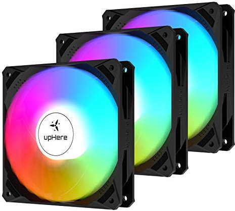 upHere NK12CF3-3 Ventilateur de boîtier PC à LED arc-en-ciel 120 mm