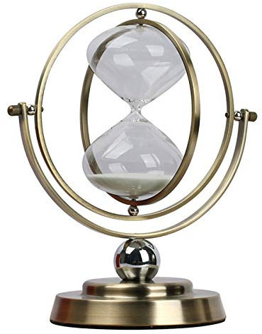 ZXZH Sanduhr15 30 60 Minuten 360 ° Drehbare Sanduhr Vintage Metall Sanduhr 30 Min Einzigartige Sanduhr 1 Stunde Glas für Messing Dekor Sanduhr Timer Vintage Messing goldene Sanduhr Sanduhr für Kinder