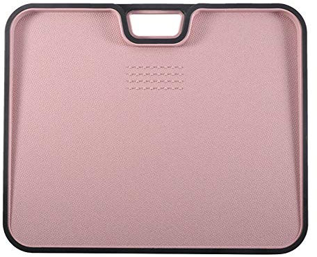 VIVLLEN Schneidebrett aus Kunststoff, doppelseitig,mit Loch zum Aufhängen,ideal für Fleisch,Gemüse und Käse,professionelle Griffe (pink)