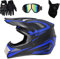 Lipeed Motocross Helm, Adult Off Road Helm mit Handschuhe Maske Brille, Unisex Motorradhelm Cross Helme Schutzhelm ATV Helm Männer Damen Sicherheit Schutz