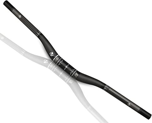 MTB-Lenker, Mountainbike-Lenker, Karbonfaser, 31,8 Zoll, extra lange Breite, 760 mm, Carbon-Lenker, grau, 3 K, matt, 18 mm Anstieg, MTB-Lenker für Rennrad, Rennrad, Mountainbike