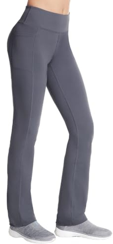 Skechers Damen Go Walk High Waisted Pant Joy – 4-Way Stretch, Moisture-Wicking, Layered Waistband Leggings, Anthrazit, X-Large Zierlich
