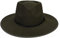 JK Home Fedora-Hut mit breiter Krempe, aus Wollfilz, Panama-Kappe, Einheitsgröße, Unisex, Damen und Herren, schwarzes geflochtenes Lederband, Army Green Braided Leather, Einheitsgröße
