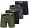 New Balance Men's Standard Performance 6 NO Fly Boxer Brief (4-Pack), Black/Azure Print/Black/Hi-Lite Print, Small