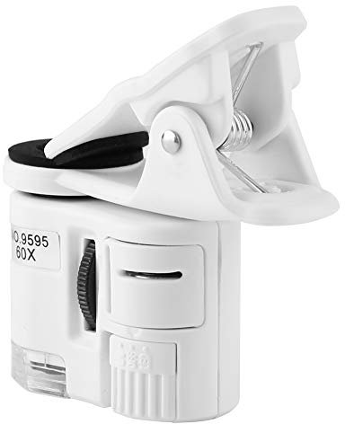 HERCHR Handy-Mikroskop, 60-fache Lupe, LED-UV-Licht, Mini-Handy-Clip, Mikroskop-Lupe mit Aufbewahrungstasche