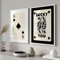 YZNLOQ Trendy Retro Leinwand Wandkunst Lucky You Card Poster Asthetisch Schwarz Ace Card Poster Poker Leinwand Malerei Asthetisch Beige für Wohnzimmer Dekor Wandkunstdrucke 16x24inchx2 unframed