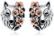 Wolf Ohrringe Sterling Silber Vintage Blume Wolf Kopf Ohrstecker Gothic Geschenke Schmuck für Frauen