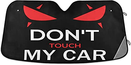 Don't Touch My Car Auto-Sonnenschutz, rote Augen, einfach zu bedienen, LKW, Vorderwind, Sonnenschutz, 140 x 76 cm