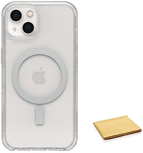 OtterBox Symmetry Schutzhülle mit MagSafe für iPhone 13 (nicht Mini/Pro/Pro Max), mit Reinigungstuch, keine Einzelhandelsverpackung, transparent