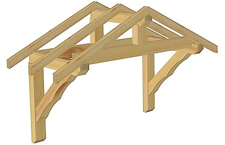 Marquise Double pentes en Bois Massif - Fabrication 100% - Jardinatoire