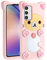 STSNano Kawaii-Schutzhülle für Samsung Galaxy A54 5G, 6,4 Zoll/16,3 cm, süße Hülle mit 3D-Cartoon-Bär, modische, coole, lustige, weiche TPU-Hülle, Silikonhülle für Damen, Mädchen, Kinder, Rosa